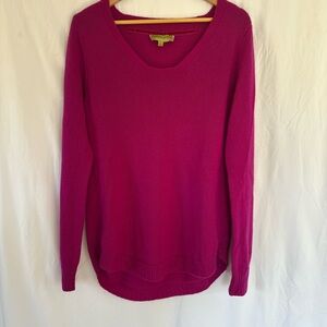 Sigrid Olsen Signature Wool Cashmere Scoop Neck Magenta Sweater | Size M |